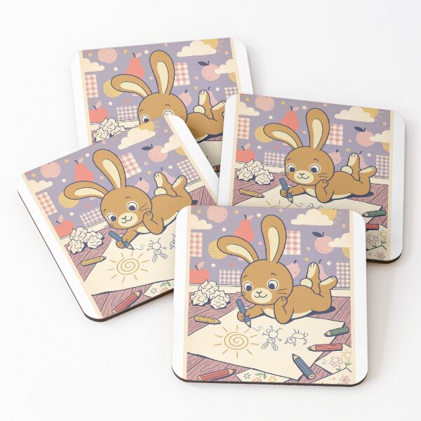 Item preview, Cute Brown Bunny Drawing – Whimsical Artist Rabbit Illustration designed and sold by Cherry Dreams.