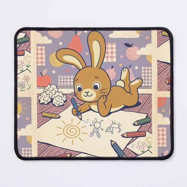 Item preview, Cute Brown Bunny Drawing – Whimsical Artist Rabbit Illustration designed and sold by Cherry Dreams.