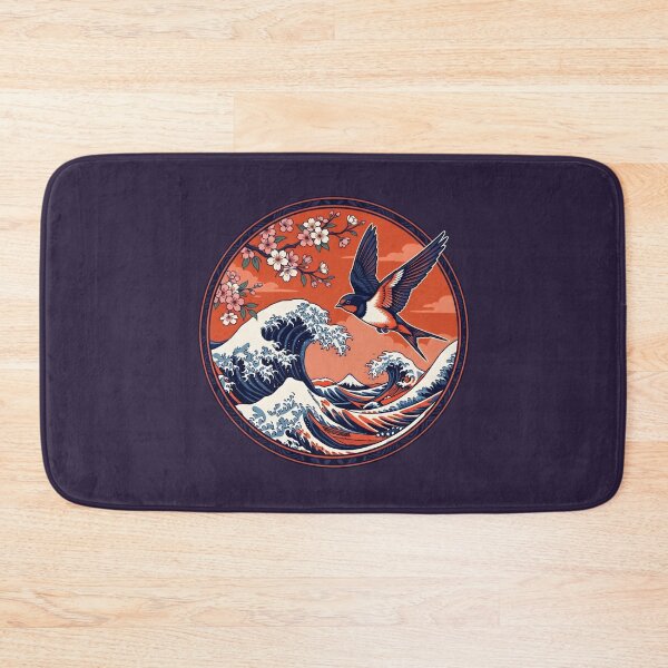 Item preview, Japanese Woodblock Wave - Ukiyo-e Swallow Japanese Art designed and sold by SplashTastic.