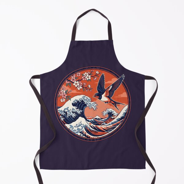 Item preview, Japanese Woodblock Wave - Ukiyo-e Swallow Japanese Art designed and sold by SplashTastic.