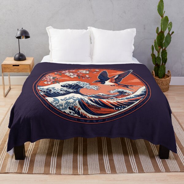 Item preview, Japanese Woodblock Wave - Ukiyo-e Swallow Japanese Art designed and sold by SplashTastic.
