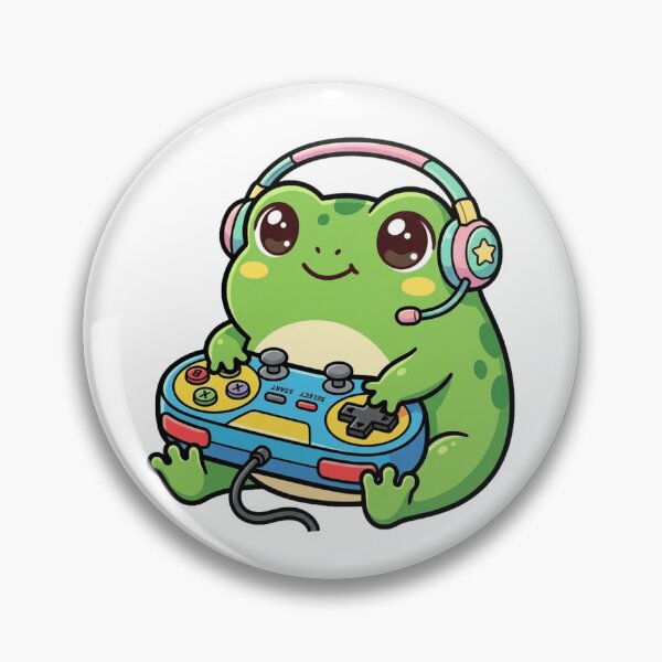 Item preview, Cute Gamer Frog Kawaii Retro Gaming Headset Controller Pastel Aesthetic designed and sold by mood-draftsman.