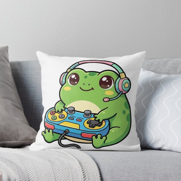 Item preview, Cute Gamer Frog Kawaii Retro Gaming Headset Controller Pastel Aesthetic designed and sold by mood-draftsman.