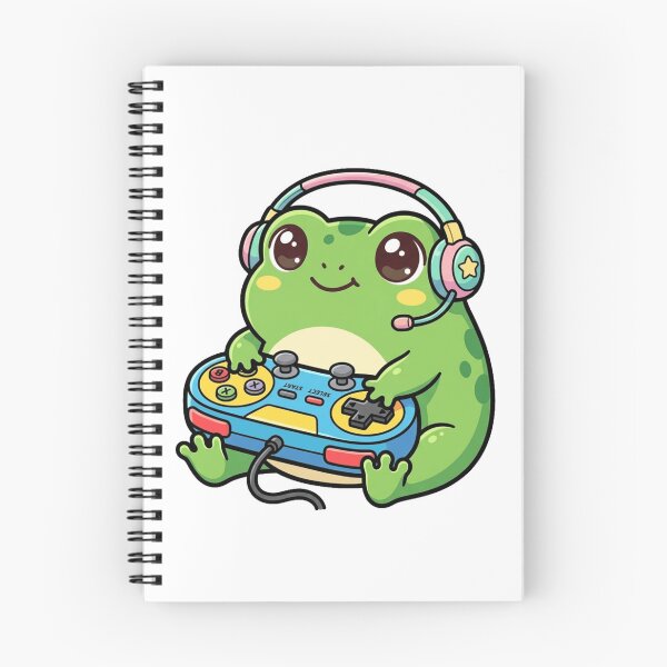 Item preview, Cute Gamer Frog Kawaii Retro Gaming Headset Controller Pastel Aesthetic designed and sold by mood-draftsman.