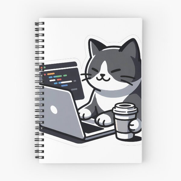 Item preview, Lindo gato programador desarrollador con café designed and sold by Wongvian.