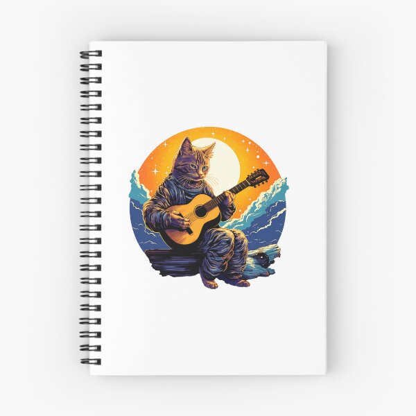 Item preview, Cosmic Cat Guitarist Sunset Art designed and sold by OlyvieArt.