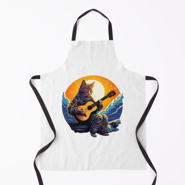 Item preview, Cosmic Cat Guitarist Sunset Art designed and sold by OlyvieArt.