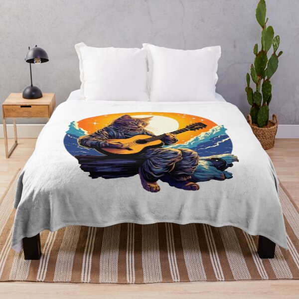 Item preview, Cosmic Cat Guitarist Sunset Art designed and sold by OlyvieArt.