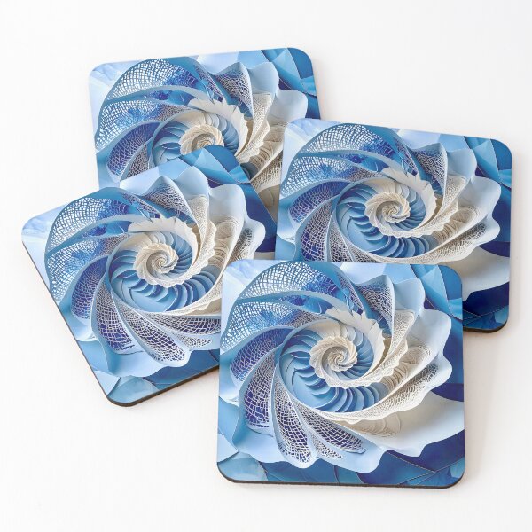Item preview, Intricate Blue and White Spiral  designed and sold by Vicky Brago-Mitchell®.
