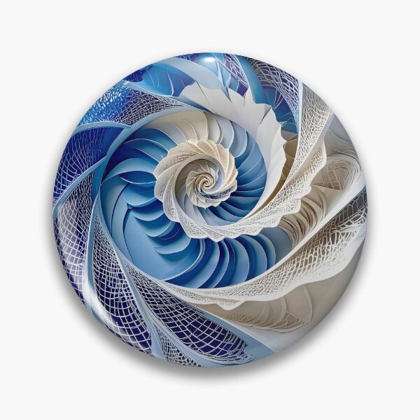 Item preview, Intricate Blue and White Spiral  designed and sold by Vicky Brago-Mitchell®.
