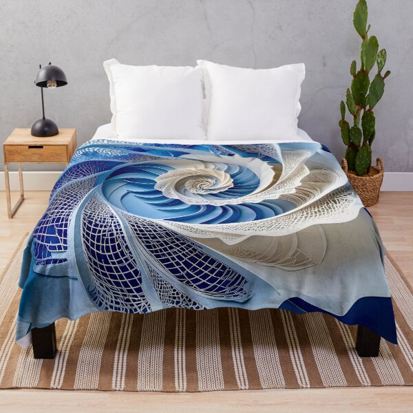 Item preview, Intricate Blue and White Spiral designed and sold by Vicky Brago-Mitchell®.