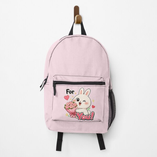 Item preview, cute Bunny with Flowers For You Sticker designed and sold by BestBayCA.