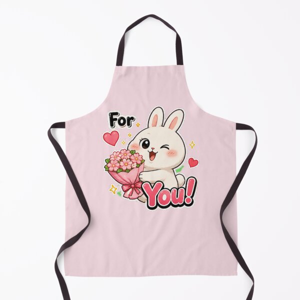 Item preview, cute Bunny with Flowers For You Sticker designed and sold by BestBayCA.