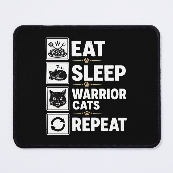 Item preview, Eat Sleep Warrior Cats Repeat Funny Cat Lover designed and sold by OlyvieArt.