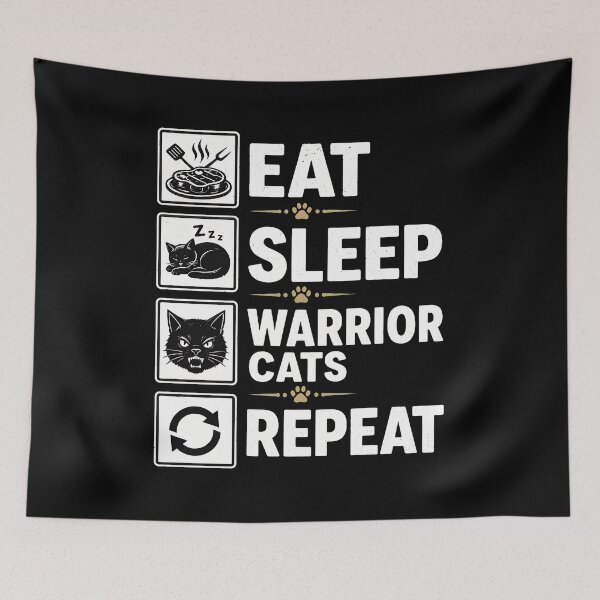 Item preview, Eat Sleep Warrior Cats Repeat Funny Cat Lover designed and sold by OlyvieArt.
