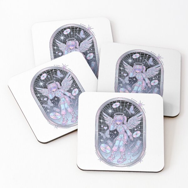 Item preview, Y2K Cyber Angel Holographic Pastel Anime Girl 2000s Techwear Aesthetic designed and sold by mood-draftsman.