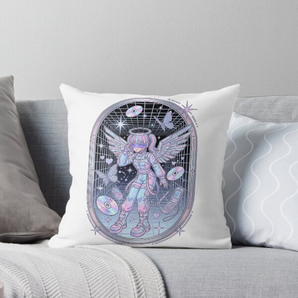 Item preview, Y2K Cyber Angel Holographic Pastel Anime Girl 2000s Techwear Aesthetic designed and sold by mood-draftsman.