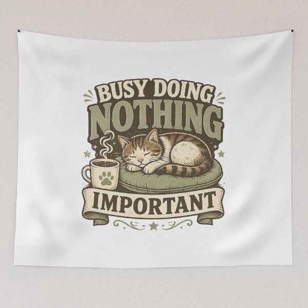Item preview, Busy Doing Nothing Important Funny Cat Design | Cozy Cat Lover Gift | Busy Collection designed and sold by SoulThread Studio.
