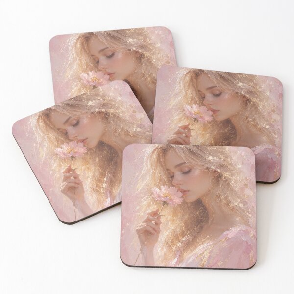 Item preview, Ethereal Woman with Pink Flower designed and sold by aurelixagency.