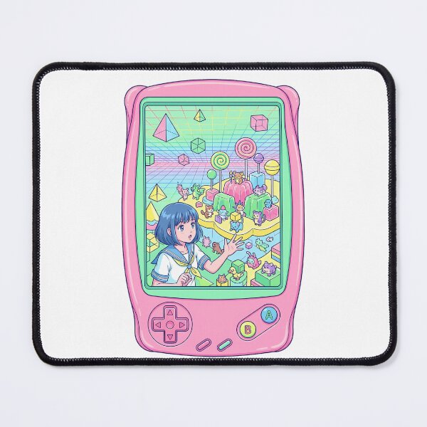 Item preview, Retro Handheld Console 90s Anime Girl Vaporwave Candy World Aesthetic designed and sold by mood-draftsman.