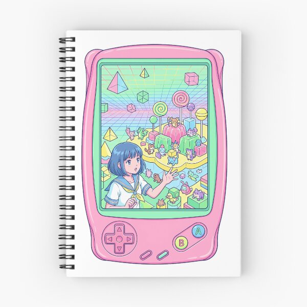 Item preview, Retro Handheld Console 90s Anime Girl Vaporwave Candy World Aesthetic designed and sold by mood-draftsman.