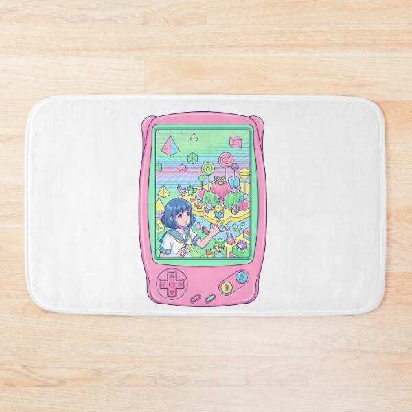 Item preview, Retro Handheld Console 90s Anime Girl Vaporwave Candy World Aesthetic designed and sold by mood-draftsman.