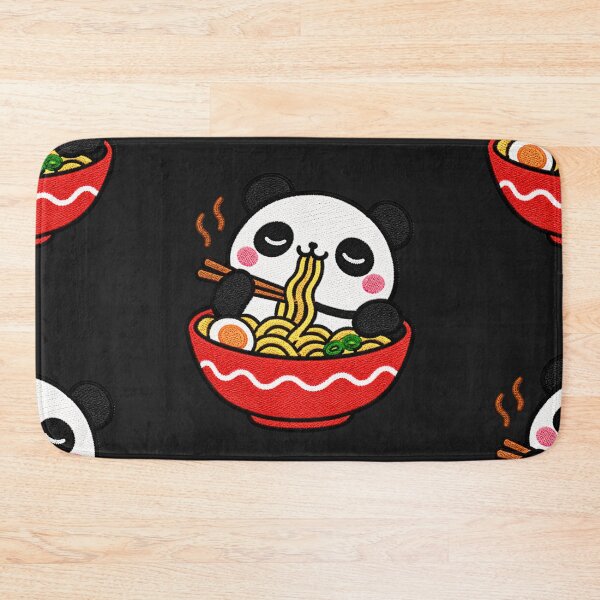 Item preview, Lazy Panda Eating Noodles Kawaii Embroidery Patch designed and sold by ColorSplash123.