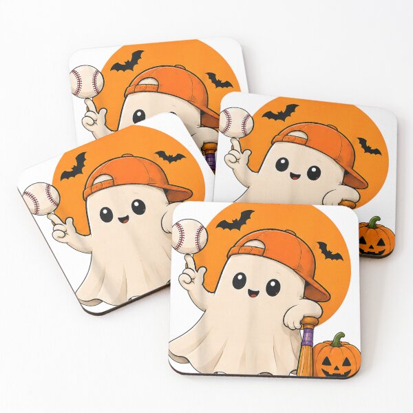 Item preview, Cute Halloween Baseball Ghost Funny Pumpkin Sports Player Kids designed and sold by mari-kayden.