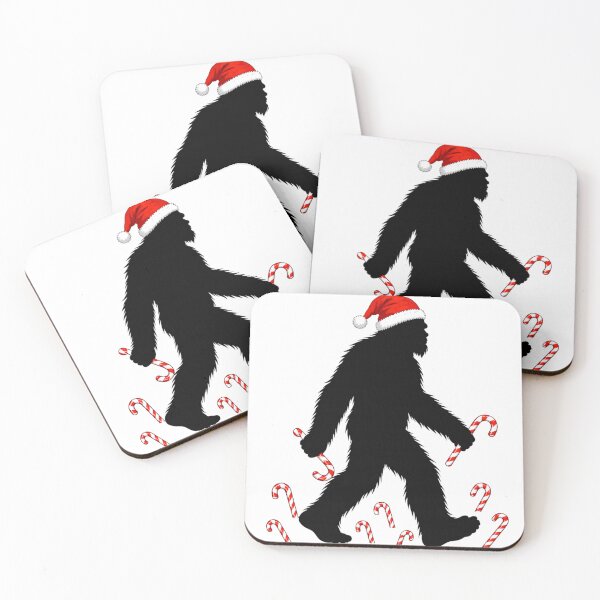 Item preview, Christmas Bigfoot Santa Hat Candy Cane Silhouette Sasquatch designed and sold by mari-kayden.
