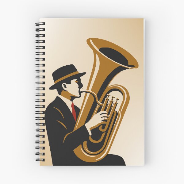 Item preview, The Tuba Player | Vintage Jazz Music Art | Brass Musician Decor | Retro Art Deco Tuba Print designed and sold by Studio pod Burom.