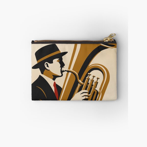 Item preview, The Tuba Player | Vintage Jazz Music Art | Brass Musician Decor | Retro Art Deco Tuba Print designed and sold by Studio pod Burom.