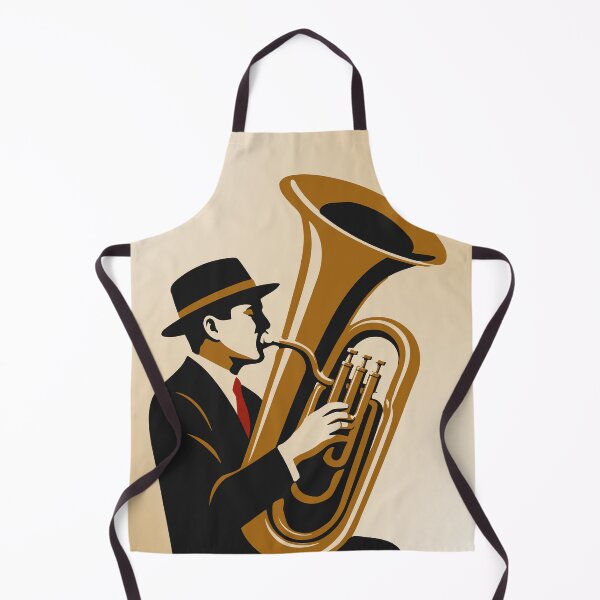 Item preview, The Tuba Player | Vintage Jazz Music Art | Brass Musician Decor | Retro Art Deco Tuba Print designed and sold by Studio pod Burom.