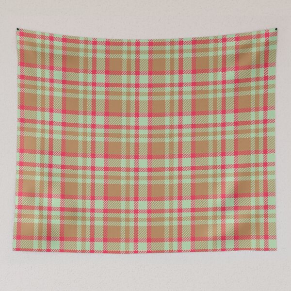 Item preview, Christmas Plaid Mint Pink Pattern designed and sold by Zaya_art.