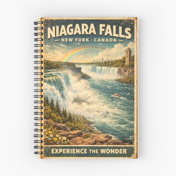 Item preview, Niagara Falls Vintage Travel Poster | New York • Canada Waterfall Wall Art designed and sold by Eclipse 3699.