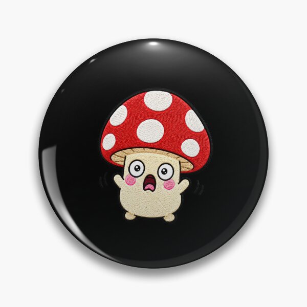 Artikelvorschau, Kawaii-Stickerei-Aufnäher mit ängstlichem Pilz entworfen und verkauft von ColorSplash123.