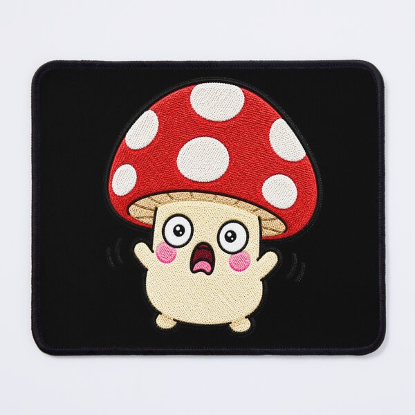 Item preview, Scared Mushroom Kawaii Embroidery Patch Illustration designed and sold by ColorSplash123.
