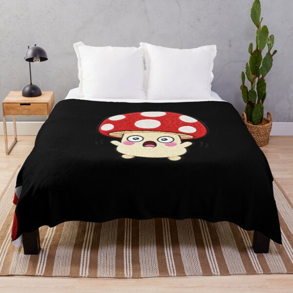 Item preview, Scared Mushroom Kawaii Embroidery Patch Illustration designed and sold by ColorSplash123.
