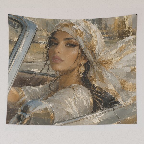 Item preview, Glamorous Woman in Vintage Car designed and sold by aurelixagency.