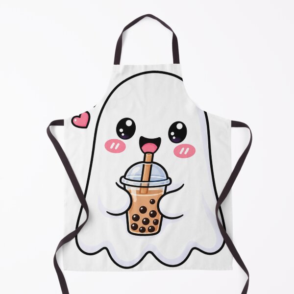Item preview, Cute Ghost with Bubble Tea – Kawaii Boba Tea Ghost Pink Heart Sticker designed and sold by ghatwalsachin.