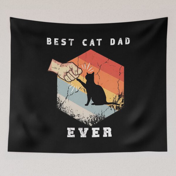 Item preview, Best Cat Dad Ever Retro Fist Bump Cat Lover designed and sold by OlyvieArt.