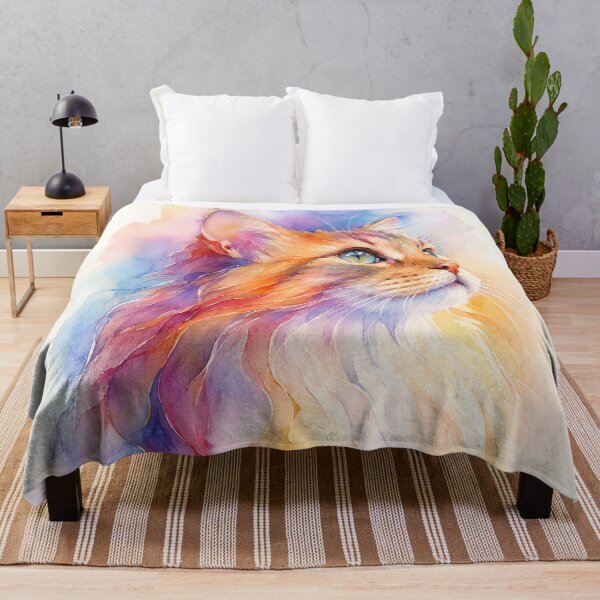 Item preview, Colorful Watercolor Cat designed and sold by aurelixagency.