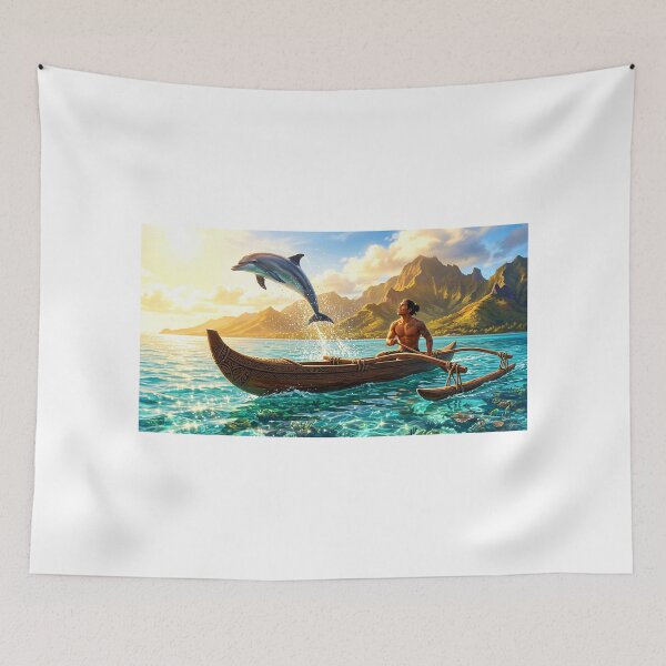 Item preview, Sacred Encounter — The Outrigger and the Dolphin designed and sold by Hawaii26.