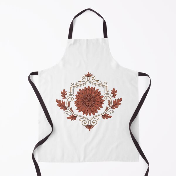Item preview, Victorian Terracotta Chrysanthemum in Ornate Frame - Vintage Dark Botanical Art designed and sold by Dzblack.