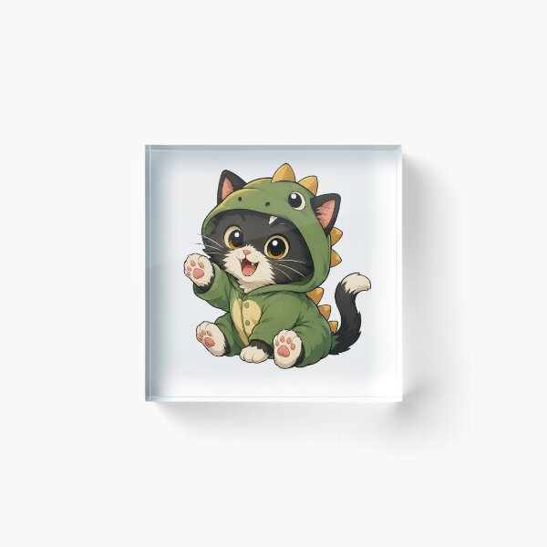 Item preview, Cute Tuxedo Cat in Dinosaur Onesie Costume   designed and sold by Jaideep Walia.