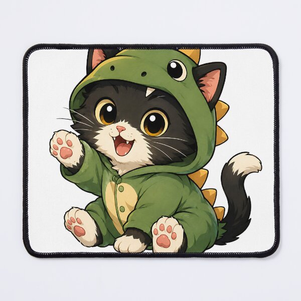 Item preview, Cute Tuxedo Cat in Dinosaur Onesie Costume designed and sold by Jaideep Walia.