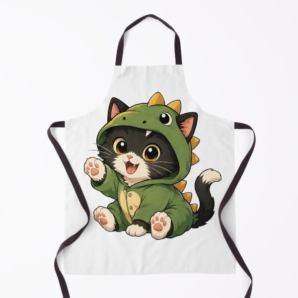 Item preview, Cute Tuxedo Cat in Dinosaur Onesie Costume designed and sold by Jaideep Walia.