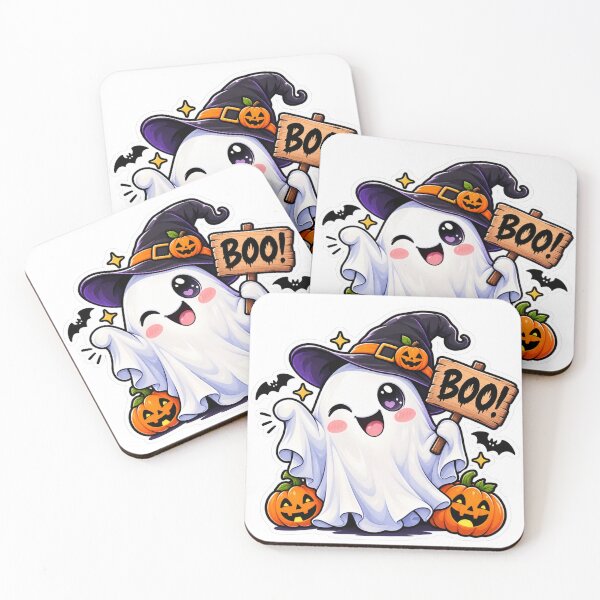 Item preview, Cute Halloween Ghost Boo Sticker | Spooky Pumpkin Witch Ghost designed and sold by Genzfirevibes.