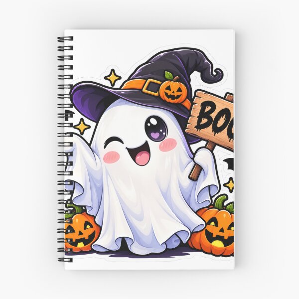 Item preview, Cute Halloween Ghost Boo Sticker | Spooky Pumpkin Witch Ghost designed and sold by Genzfirevibes.
