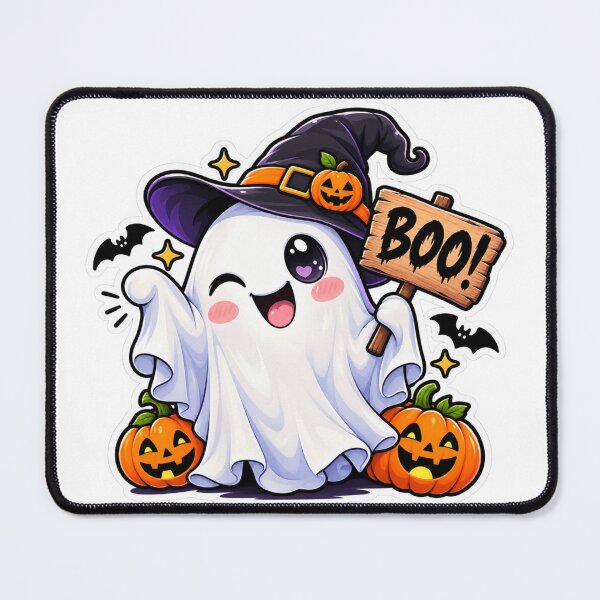 Item preview, Cute Halloween Ghost Boo Sticker | Spooky Pumpkin Witch Ghost designed and sold by Genzfirevibes.