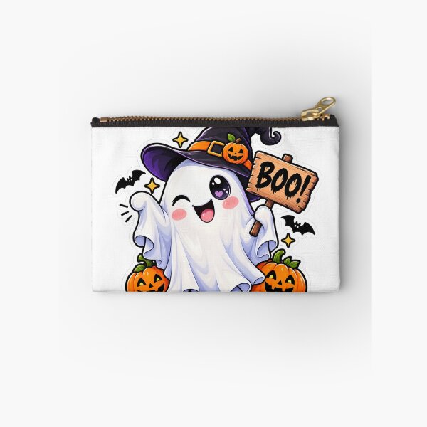 Item preview, Cute Halloween Ghost Boo Sticker | Spooky Pumpkin Witch Ghost designed and sold by Genzfirevibes.